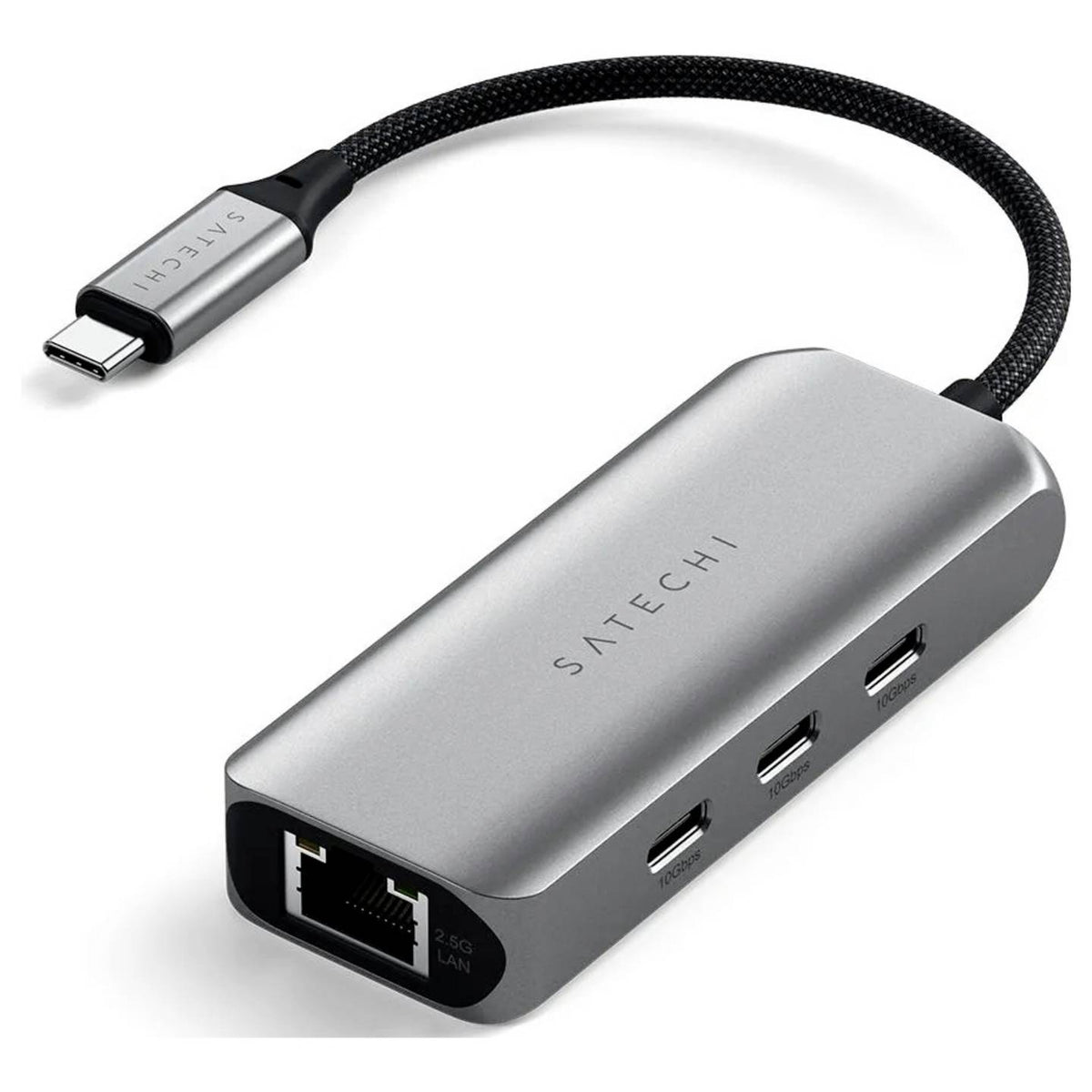 Satechi Dockingstation 4-Port Hub USB-C Lan Grau für MacBook iPad iPhone Apple - 0810086361342