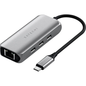 B-Ware Satechi Dockingstation 4 Port Hub Usb C Lan Grau Für Mac Book I Pad I Phone Apple