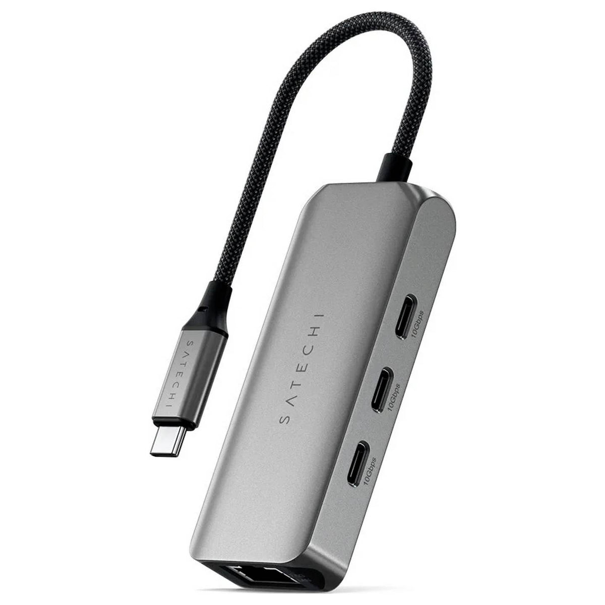 Satechi Dockingstation 4-Port Hub USB-C Lan Grau für MacBook iPad iPhone Apple - 0810086361342