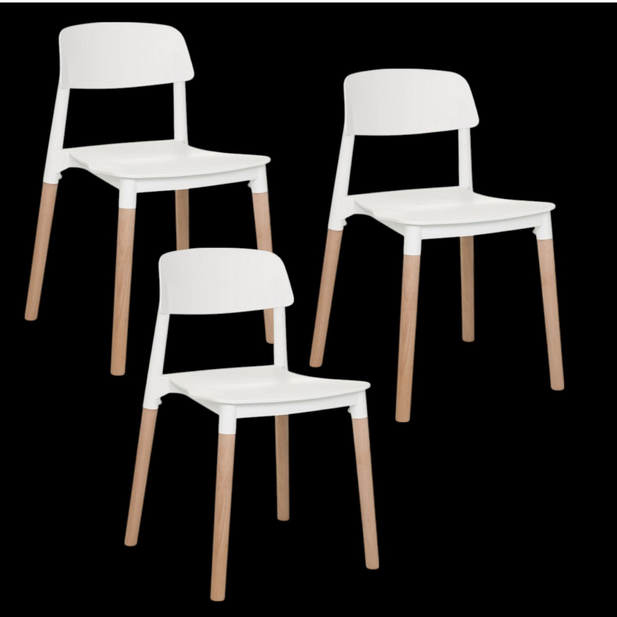 Hjh Living Scandi E   Vierfußstuhl Stuhl Esszimmerstuhl Holzstuhl Buche 3 Stück B-Ware - 830128