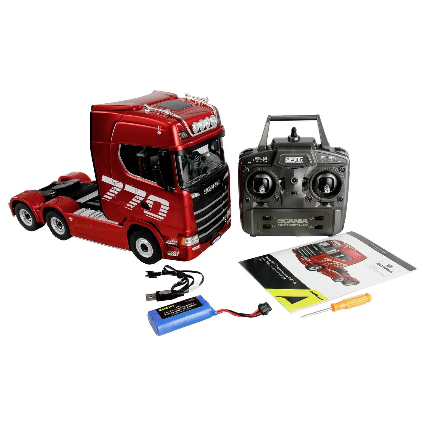D-Ware Amewi Rc Lkw Truck Scania 770 S Zugmaschine 1:18 Rtr Modell Rot Defektware - 4262500342523