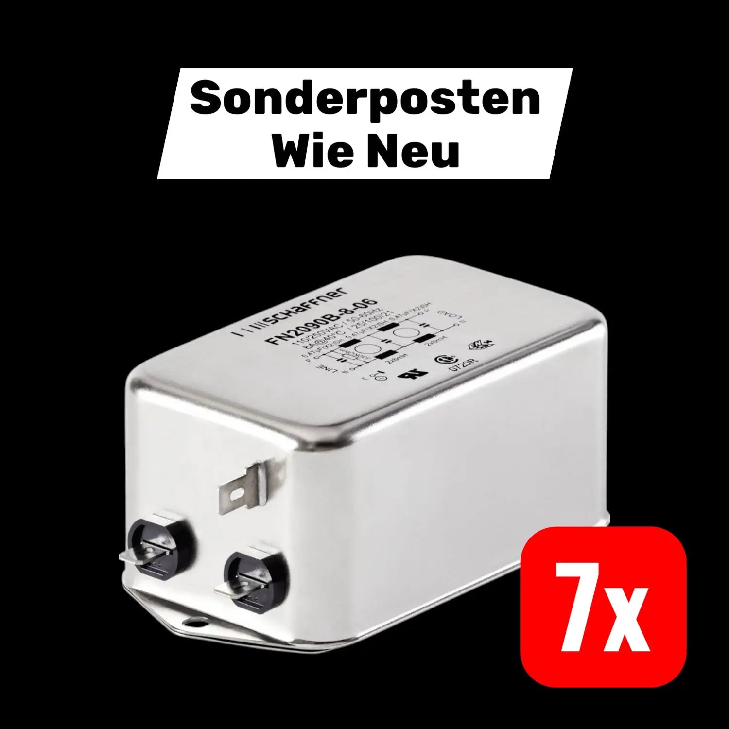 B-Ware Schaffner 1 Phasen Filter Netzfilter Hauptfilter 40 C 10 A 7 Stück - 7612774463757