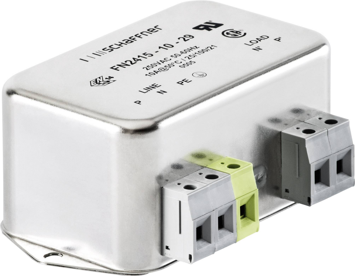 Filtre antiparasite Schaffner, filtre secteur, filtre monophasé, 50 °C, 16 A, bornes à vis, produit de seconde main