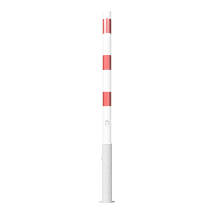 Schake Absperrpfosten Pfosten herausnehmbar Dreikantverschluss weiß rot 60mm - 4250384709679