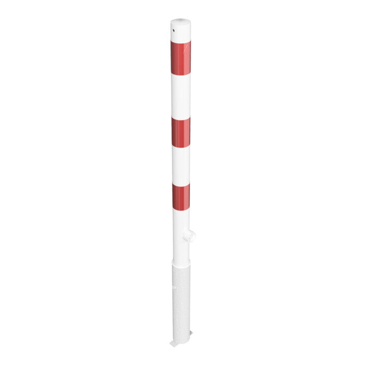 Schake Absperrpfosten Pfosten herausnehmbar Dreikantverschluss weiß rot 60mm - 4250384709679