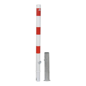 B-Ware Schake Absperrpfosten Pfosten herausnehmbar Dreikantverschluss weiß rot 60mm