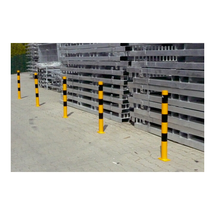 B-Ware Schake Absperrpfosten Poller Pfosten 460 Pbg Gelb Schwarz 60mm 2 Stück - 4250384741853