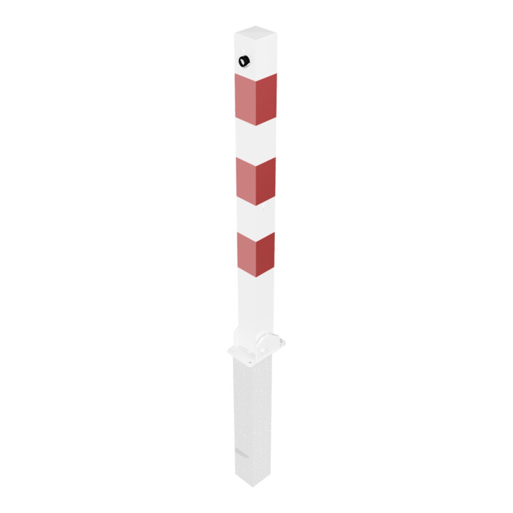 B-Ware Schake Absperrpfosten Pfosten Poller Typ 4701 Uzhb 7x7cm Profilzylinder Weiß/351 - 4250384711450
