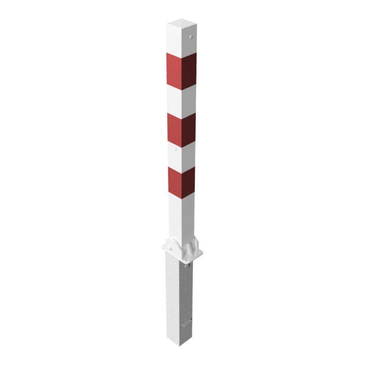 B-Ware Schake Absperrpfosten Pfosten Poller Typ 4701 Uzhb 7x7cm Profilzylinder Weiß/351 - 4250384711450