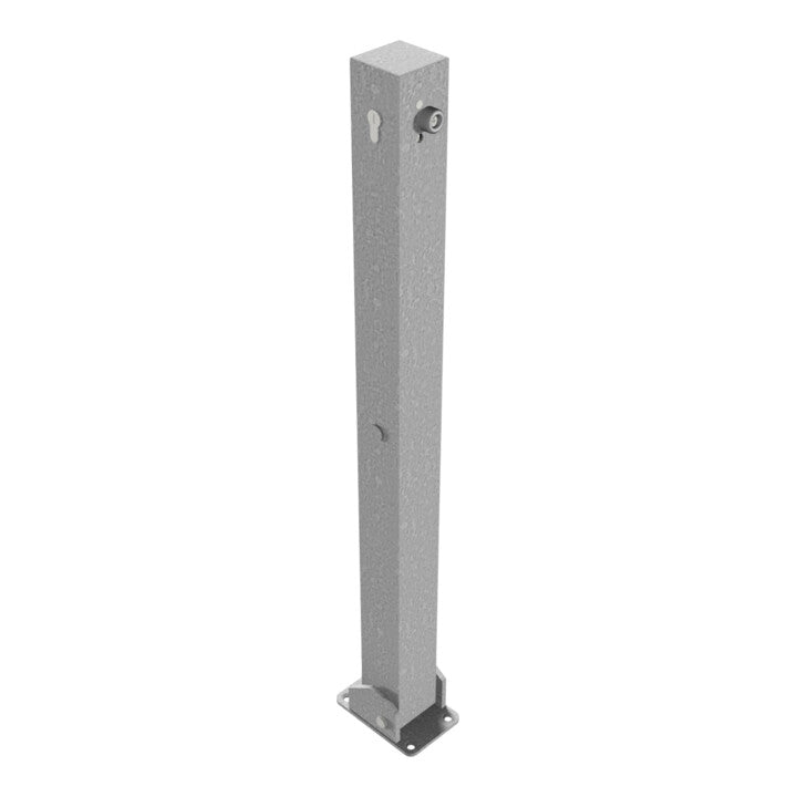 Schake Absperrpfosten Parkplatzsperre Profilzylinder 70x70mm feuerverzinkt 470UZ - 4250384711900
