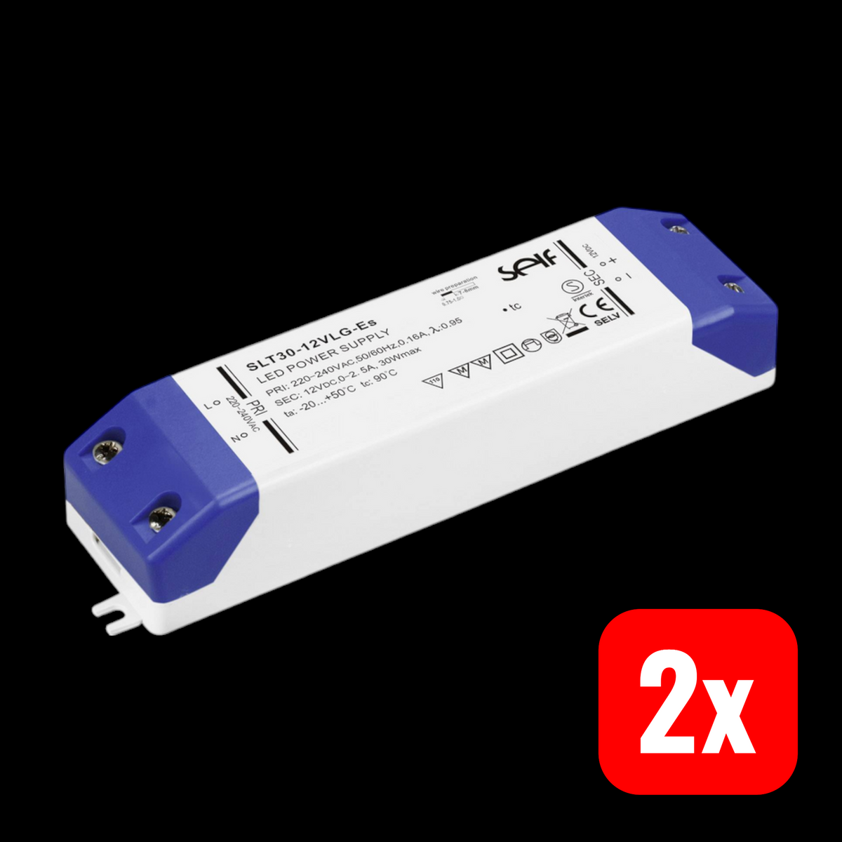 Self Electronics SLT30-48VLG-ES LED-Treiber Konstantspannung 30W Lampen 2 STÜCK - 4021087052894