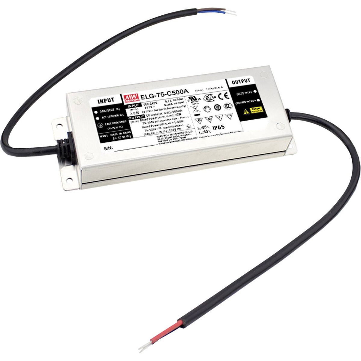 MEAN WELL Schaltnetzteil Netzgerät LED IP67 75W 75-150V 500mA CC - 4711287481609