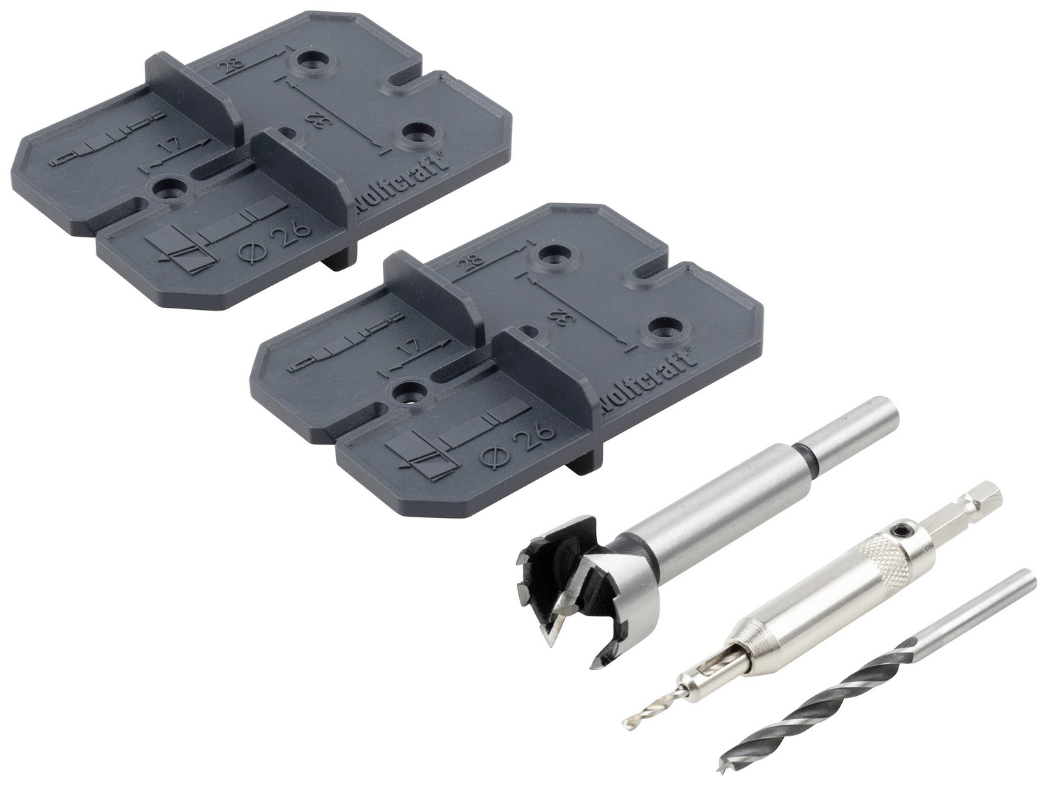 B-Ware Wolfcraft 4655000 5 Tlg. Bohrer Set Scharnierloch Set - 4006885465503