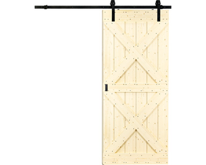 B-Ware Schiebetür Komplettset Barn Door Motiv X Fichte 79x210 Cm Mit Türblatt Griff Set