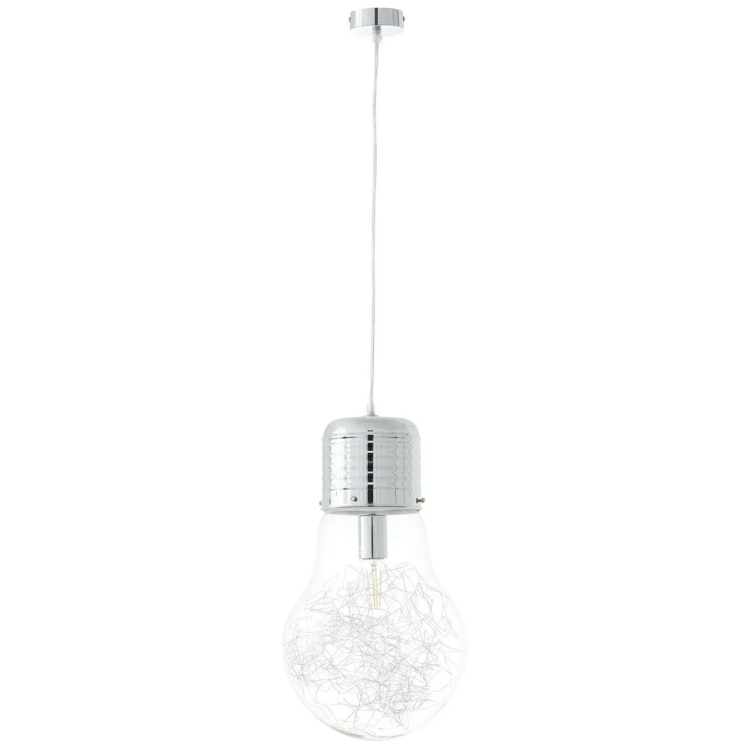 B-Ware Brilliant Pendelleuchte Hängelampe Glas Hängeleuchte Bulb Chrom E27 Led Lampe - 4004353182907