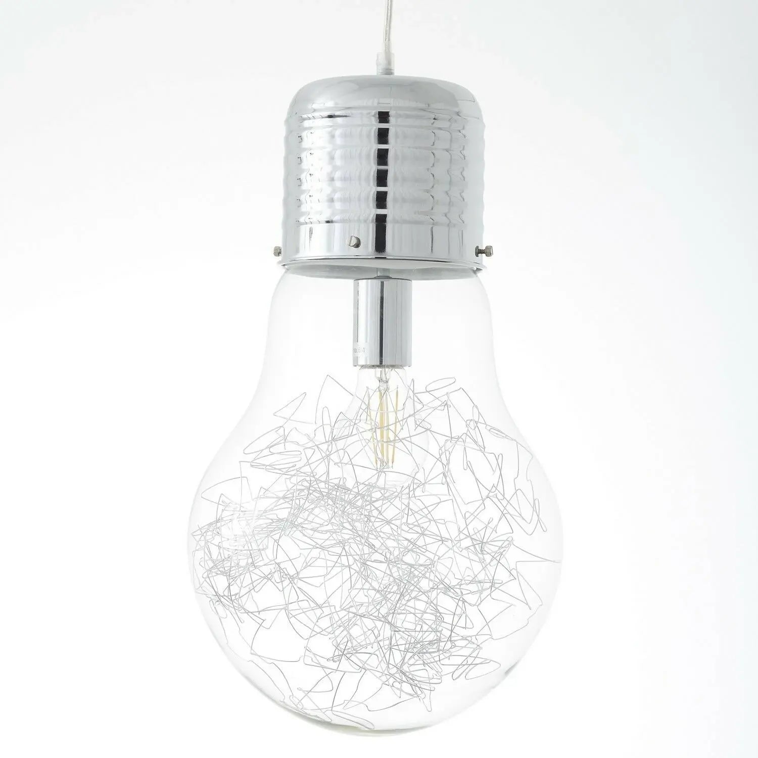 B-Ware Brilliant Pendelleuchte Hängelampe Glas Hängeleuchte Bulb Chrom E27 Led Lampe - 4004353182907