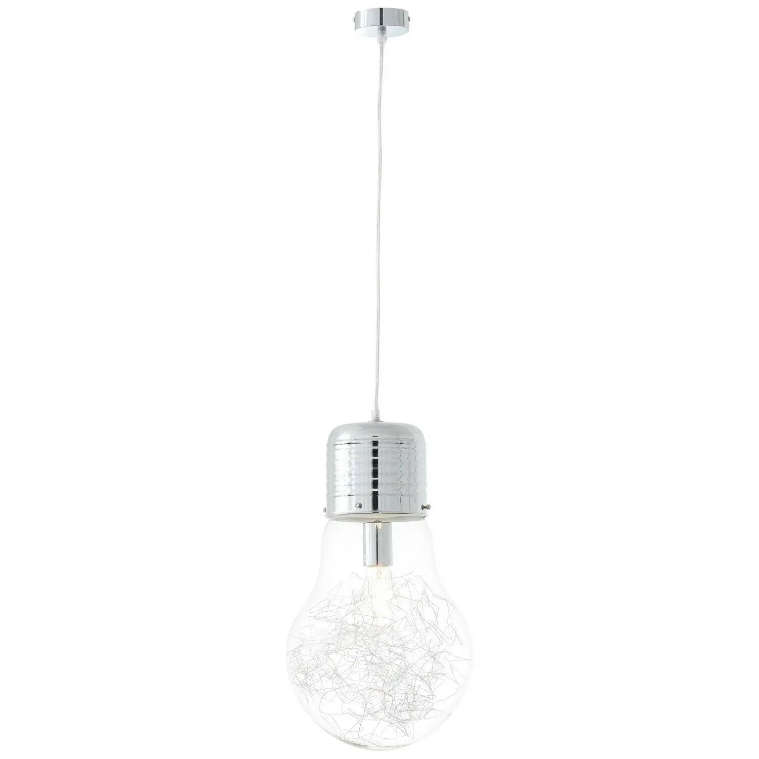 B-Ware Brilliant Pendelleuchte Hängelampe Glas Hängeleuchte Bulb Chrom E27 Led Lampe - 4004353182907