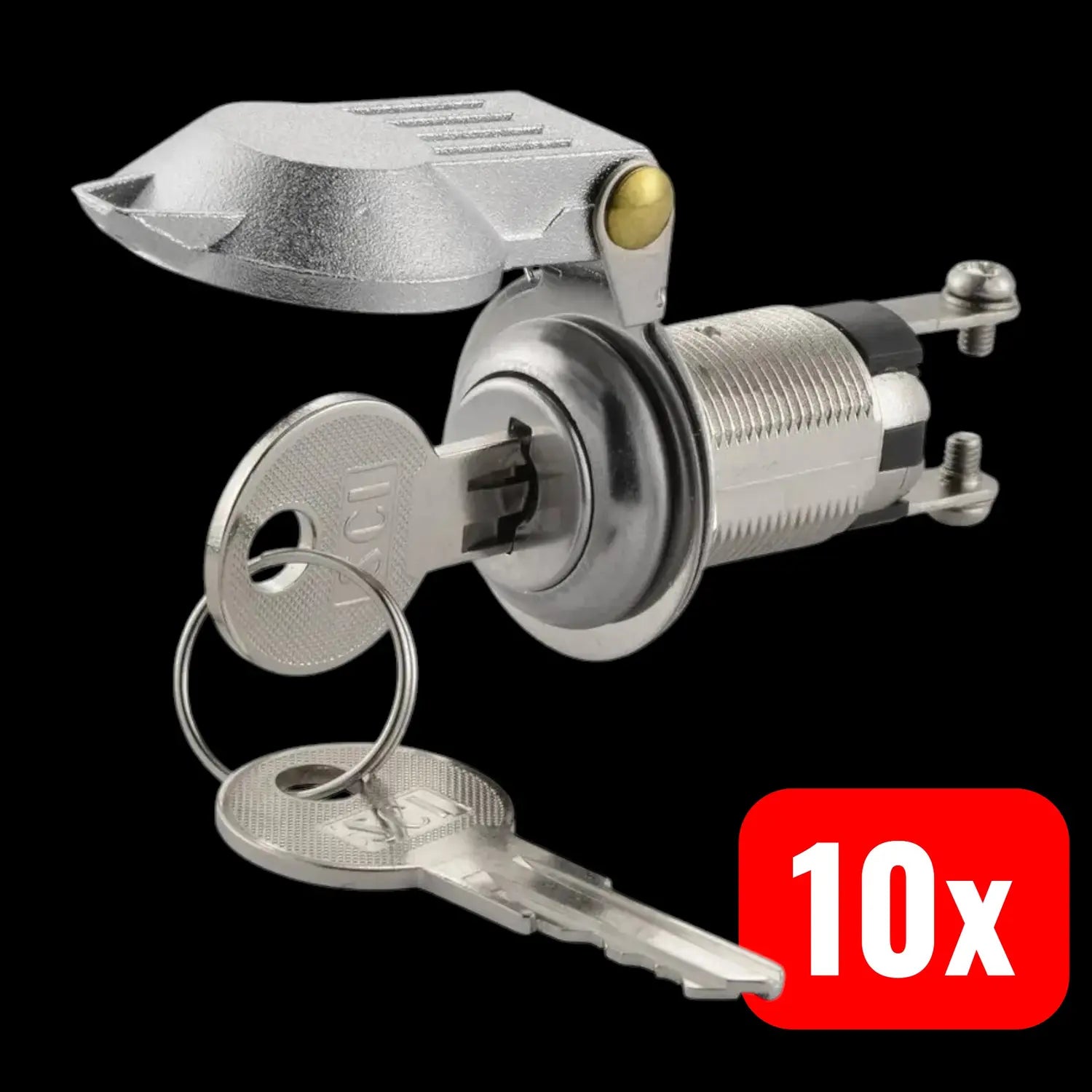 B-Ware Tru Components Schlüsselschalter Schlüsselumschalter Metall Rastend 10 Sets - 4064161485829