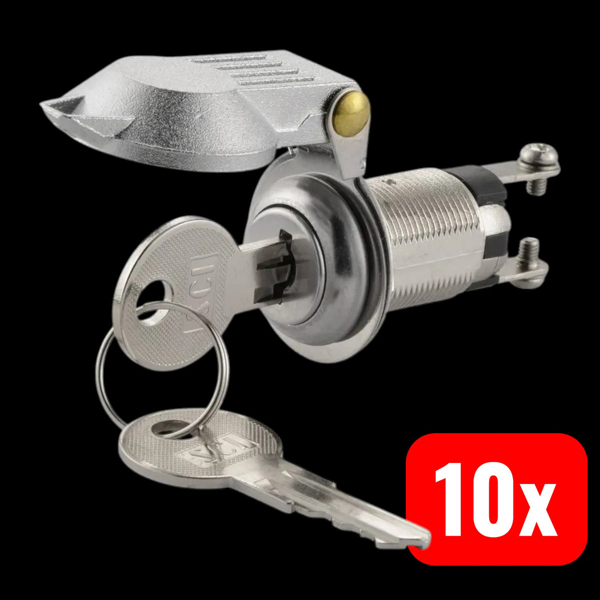 TRU COMPONENTS Schlüsselschalter Schlüsselumschalter Metall rastend 10 SETS - 4064161485829