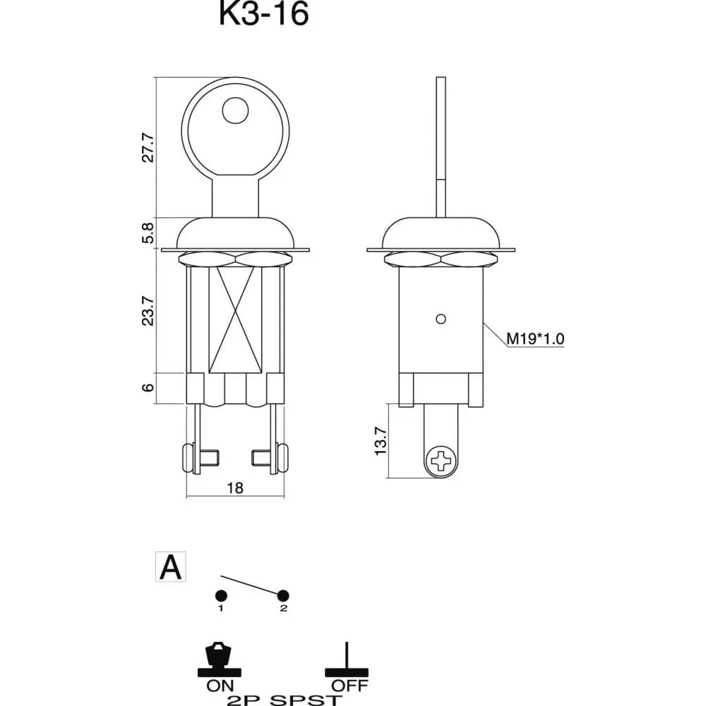B-Ware Tru Components Schlüsselschalter Schlüsselumschalter Metall Rastend 10 Sets - 4064161485829