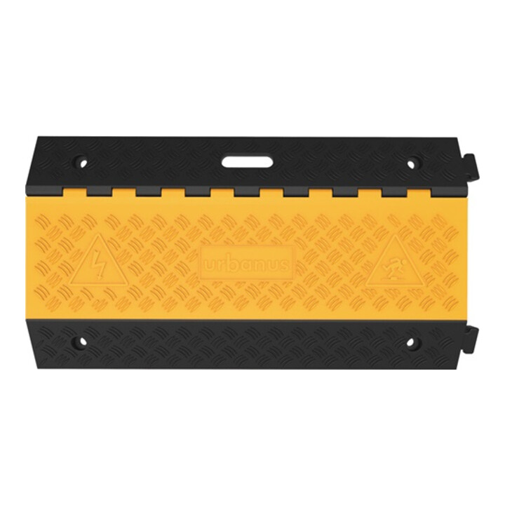 B-Ware Schlauchbrücke Kabelbrücke Kabelschutz 900x500x70mm Gummi Schwarz Gelb 2 Stück - 4050576190670