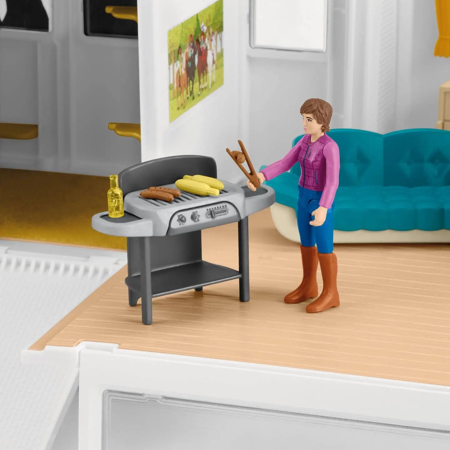 B-Ware Schleich Pferdeanhänger Set Pferdetransporter Wohnmobil Koppel Zubehör Spielzeug - 4059433652368