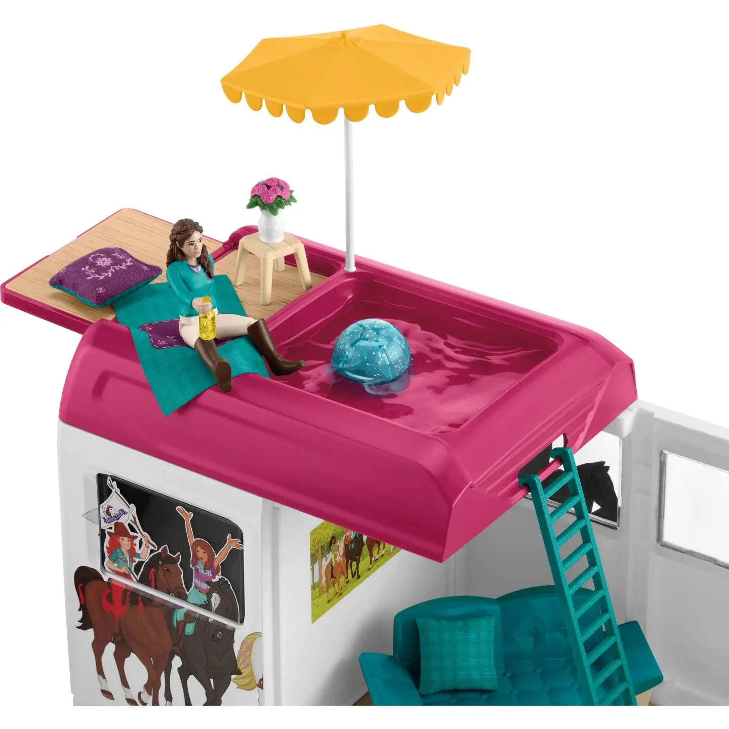 B-Ware Schleich Pferdeanhänger Set Pferdetransporter Wohnmobil Koppel Zubehör Spielzeug - 4059433652368