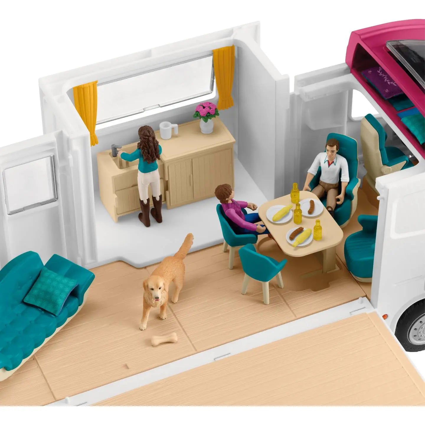 B-Ware Schleich Pferdeanhänger Set Pferdetransporter Wohnmobil Koppel Zubehör Spielzeug - 4059433652368