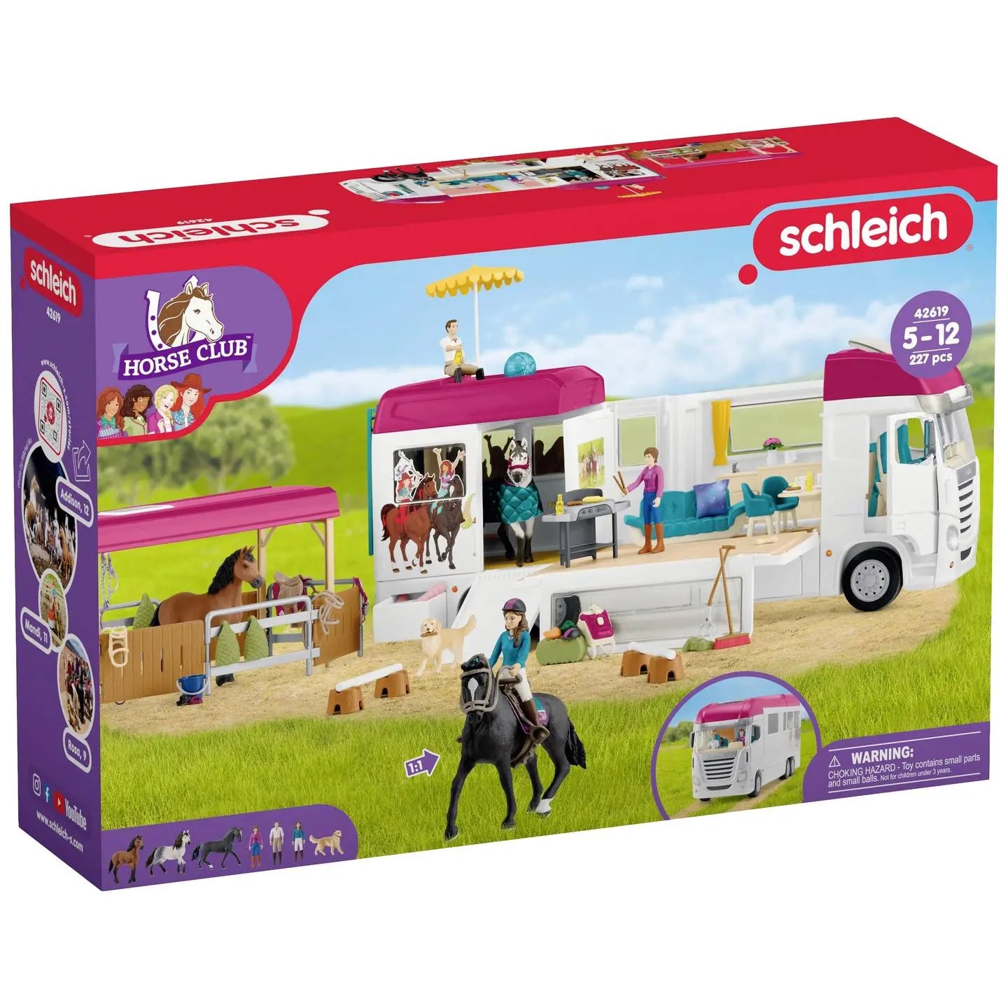 B-Ware Schleich Pferdeanhänger Set Pferdetransporter Wohnmobil Koppel Zubehör Spielzeug - 4059433652368