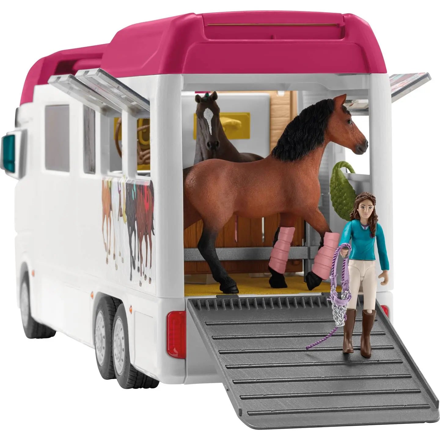 B-Ware Schleich Pferdeanhänger Set Pferdetransporter Wohnmobil Koppel Zubehör Spielzeug - 4059433652368