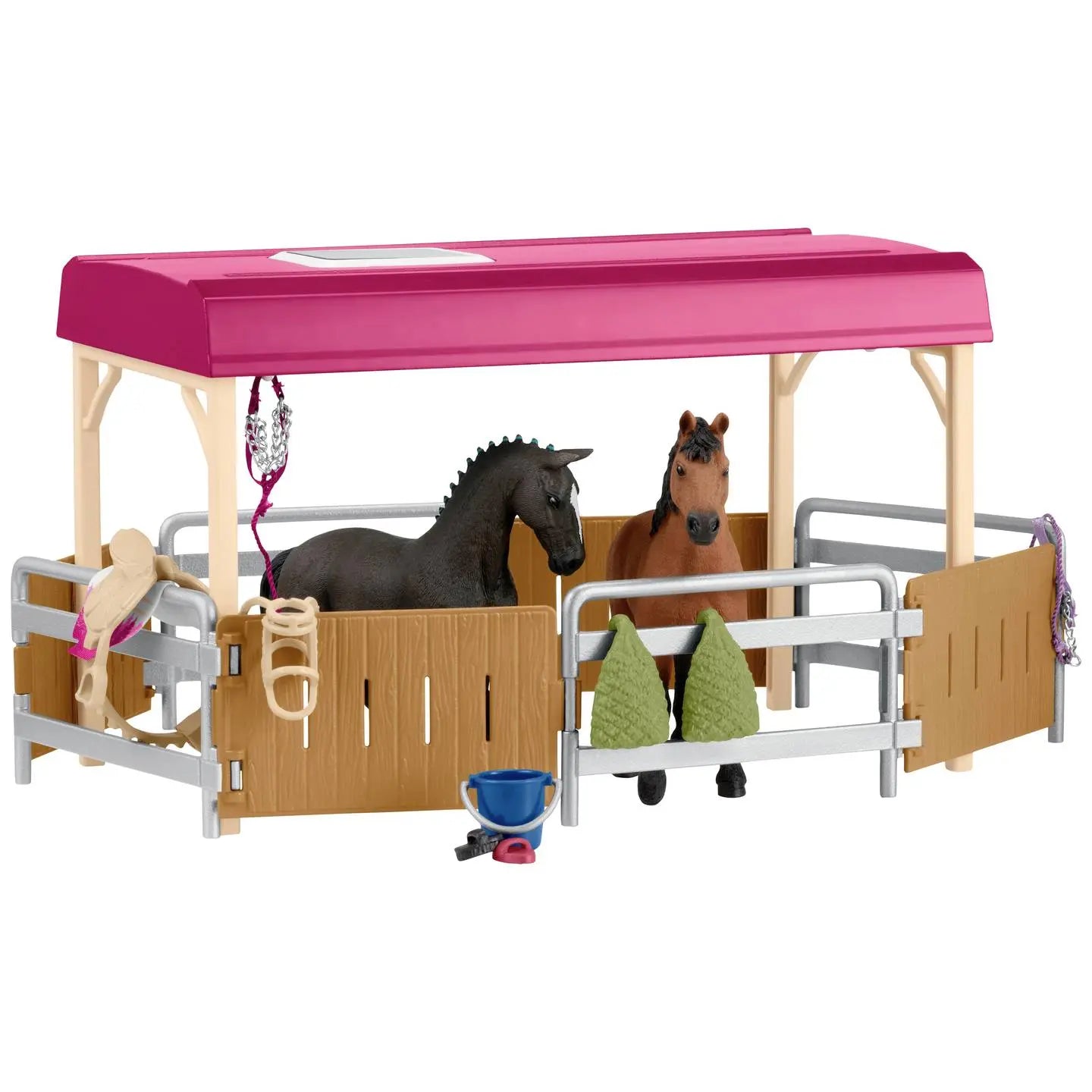 B-Ware Schleich Pferdeanhänger Set Pferdetransporter Wohnmobil Koppel Zubehör Spielzeug - 4059433652368