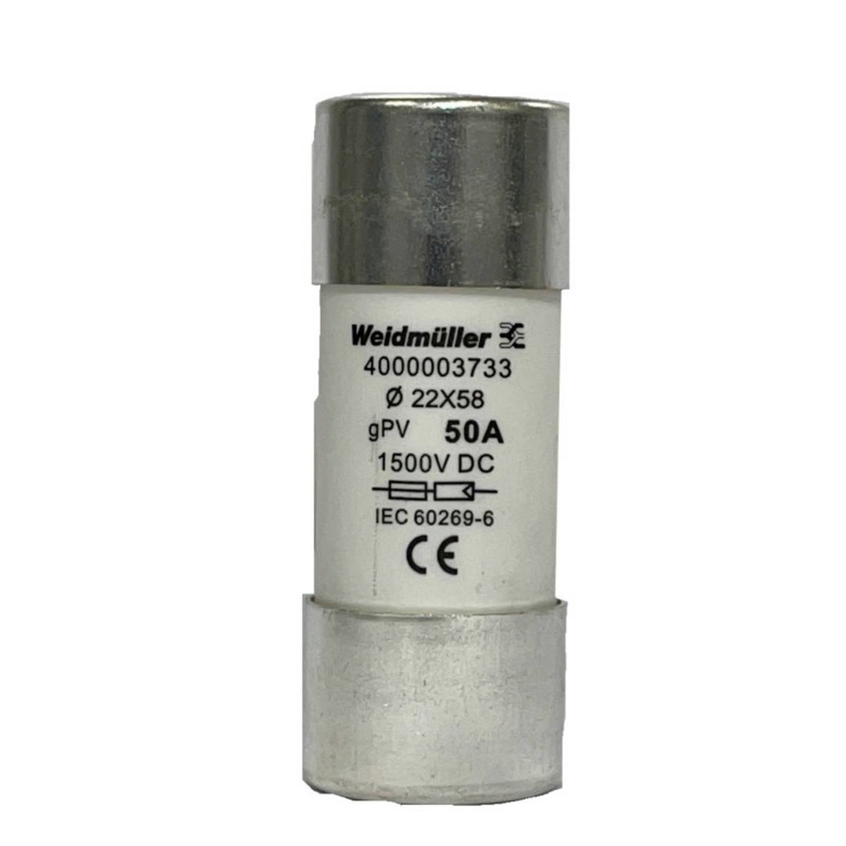 Weidmüller 4000003733 FUSE WSFL 22X58 50A 1K5V GPV Feinsicherung - 8430243427159