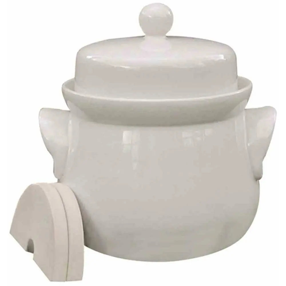 B-Ware Schmitt Gärtopf Steingut Fermentierung Mini Gärtopf Creme Deckel Steine 2 L - 4021992032028