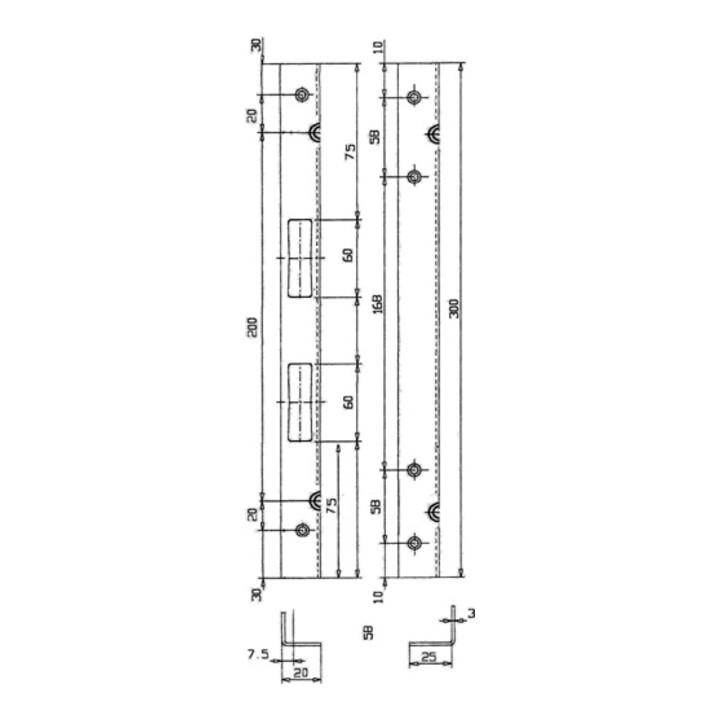 B-Ware Schnegel Sicherh Winkelschließbl Beschlag Türschließer 300mm 25mm 3mm Sta Verz - 4260240670487