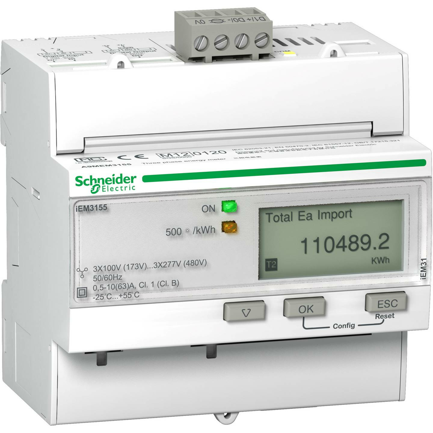 B-Ware Schneider Electric A9 Mem3155 E Zähler Stromzähler Verbrauchszähler Digital 63 A - 3606480481529