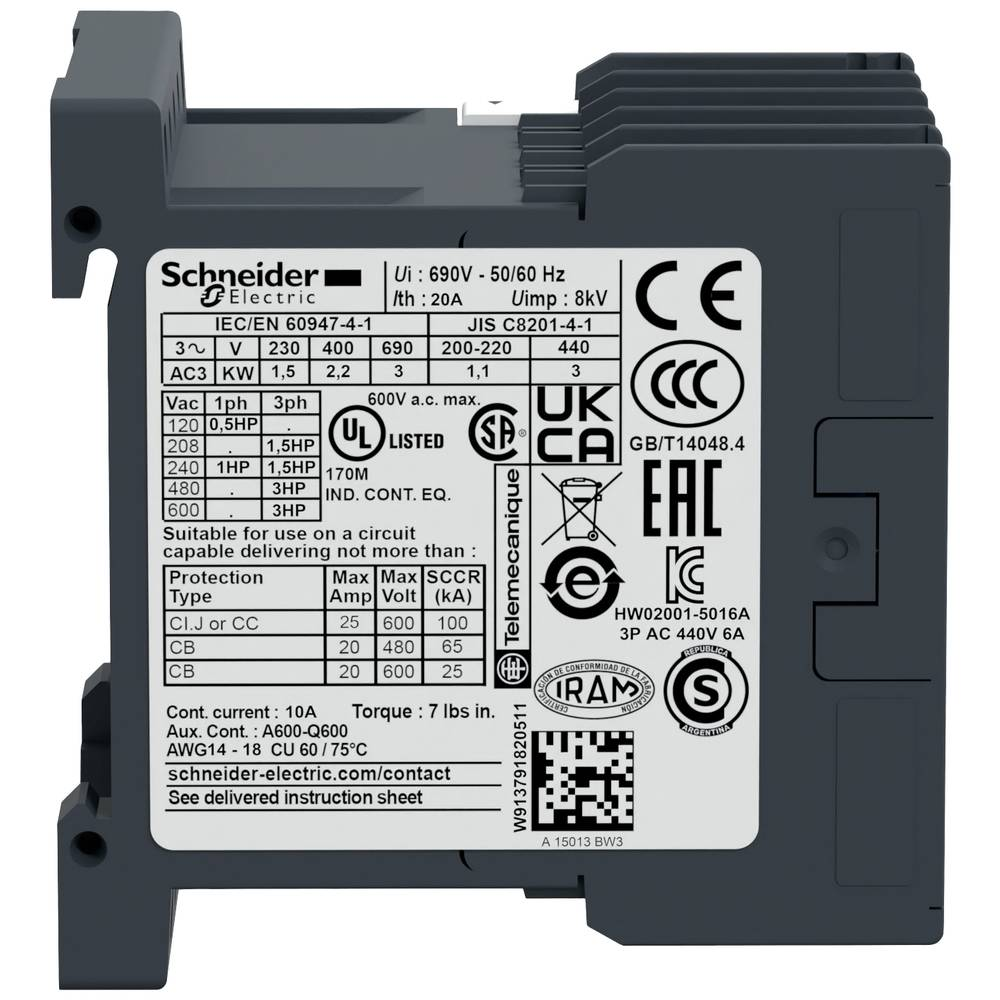 B-Ware Schneider Electric Schütz Schaltgerät Lc1 K0610 P7 1 Schließer 3polig Hutschiene - 3389110368819