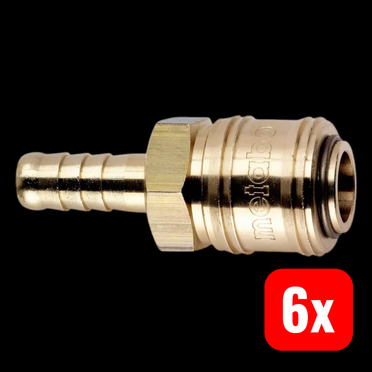 Metabo Schnellanschlusskupplung Druckluftkupplung Euro 6mm Messing 6 STÜCK - 4003665103938