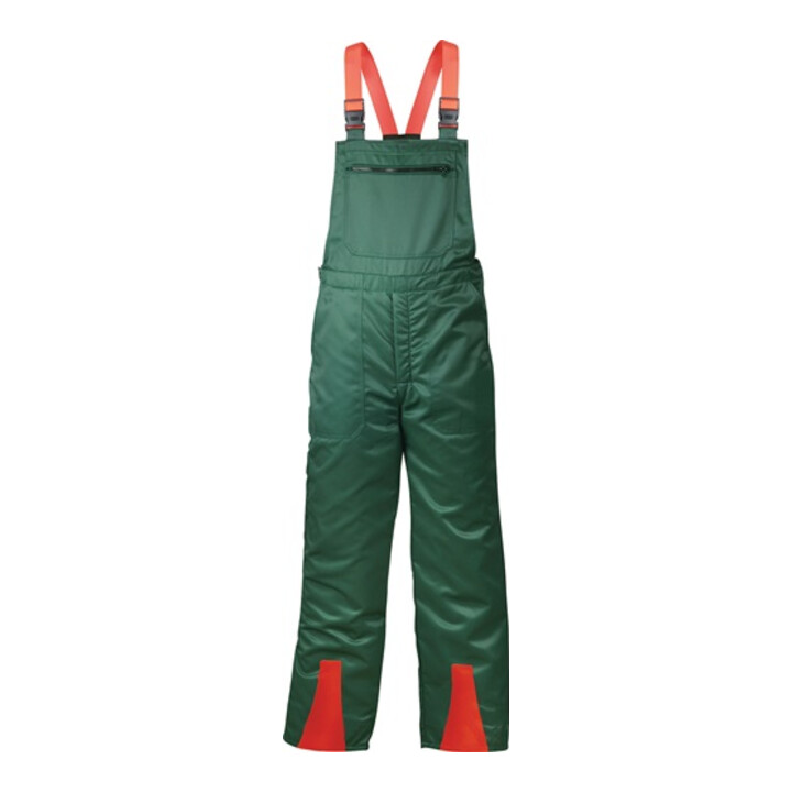 Feldtmann Schnittschutzlatzhose Arbeitshose Schnittschutz Grün Orange Größe 52 B-Ware - 4025888200577