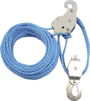 B-Ware Schoerken Flaschenzug Seilzug 220kg mit Seilbremse Polypropylen Seil Universal