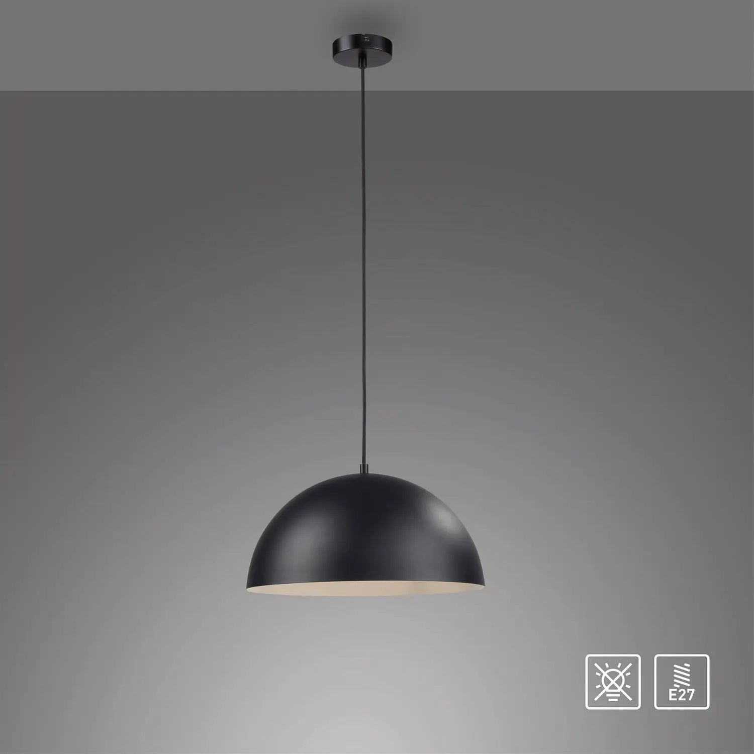 B-Ware Schöner Wohnen Hängeleuchte Pendelleuchte Ali Lampe Schwarz Eisen E27 38 Cm - 4043689017750