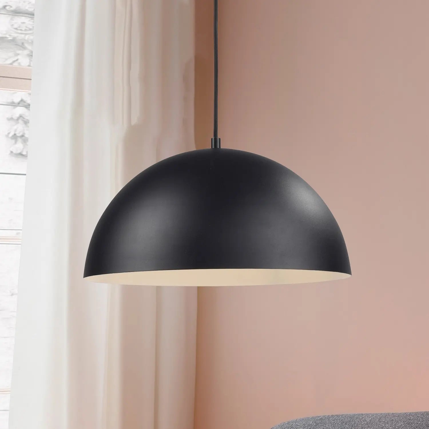 B-Ware Schöner Wohnen Hängeleuchte Pendelleuchte Ali Lampe Schwarz Eisen E27 38 Cm