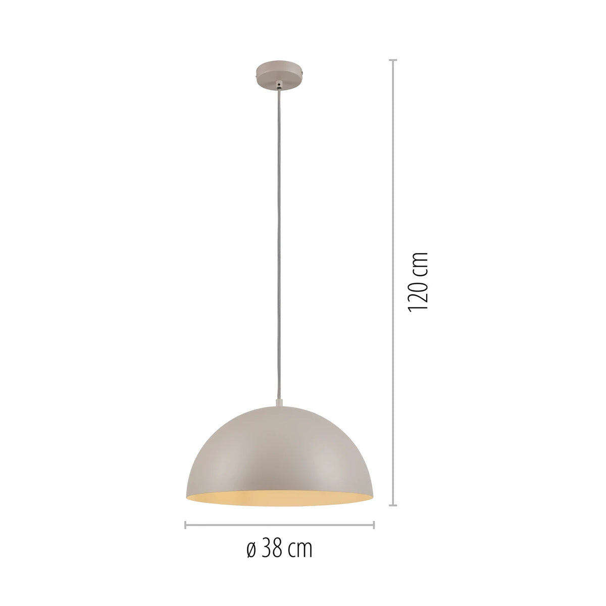SCHÖNER WOHNEN Hängeleuchte Pendelleuchte Ali Sand Eisen Lampe Ø 38 cm E27 LED - 4043689017767