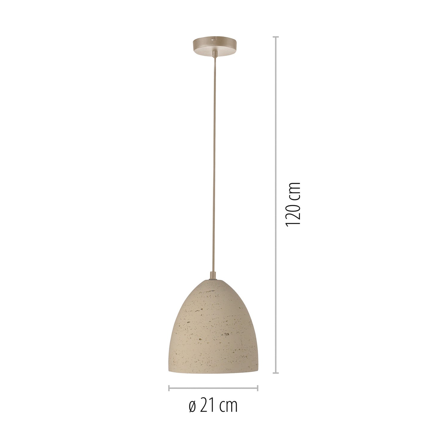 B-Ware Schöner Wohnen Hängeleuchte Pendelleuchte Traventa Beige Beton E27 Led ø 21 Cm - 4043689019419