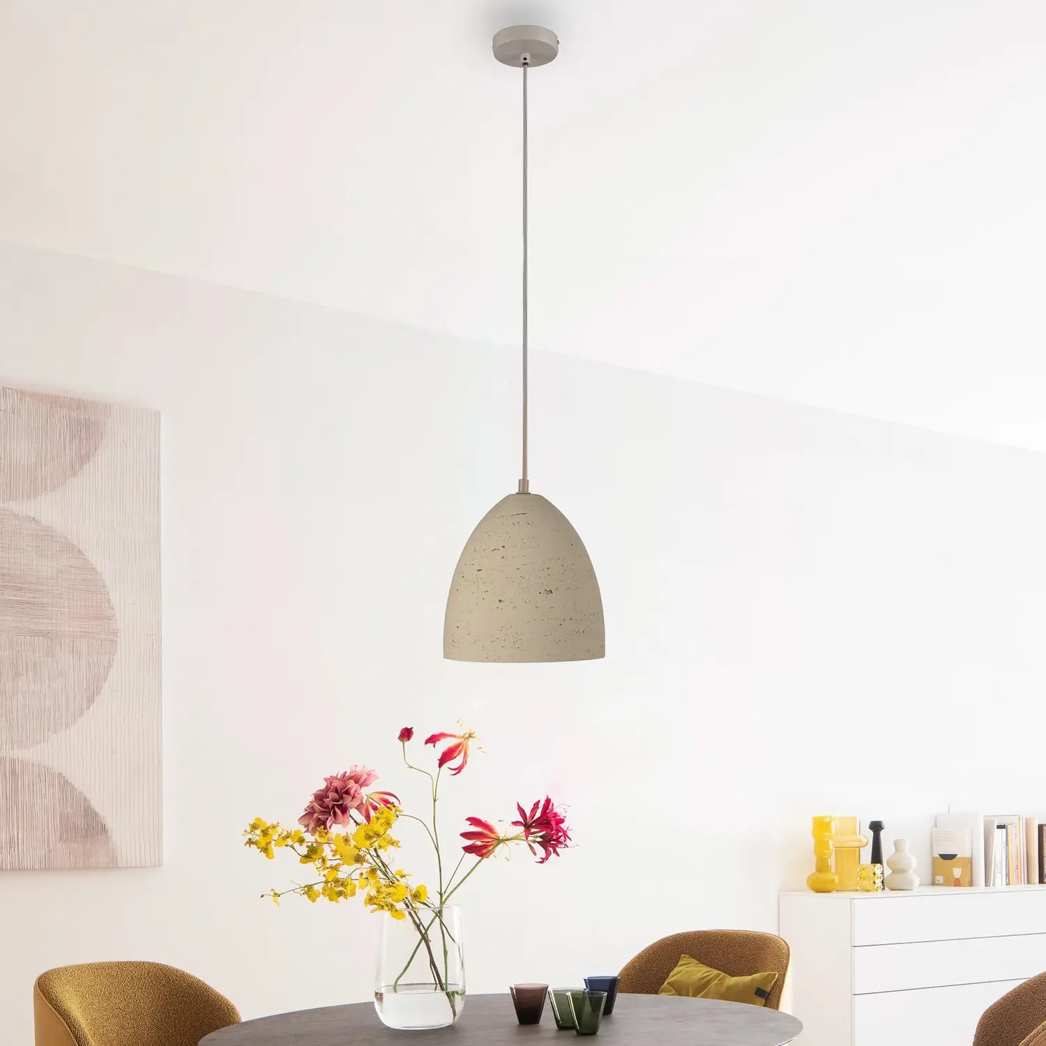 B-Ware Schöner Wohnen Hängeleuchte Pendelleuchte Traventa Beige Beton E27 Led ø 21 Cm - 4043689019419