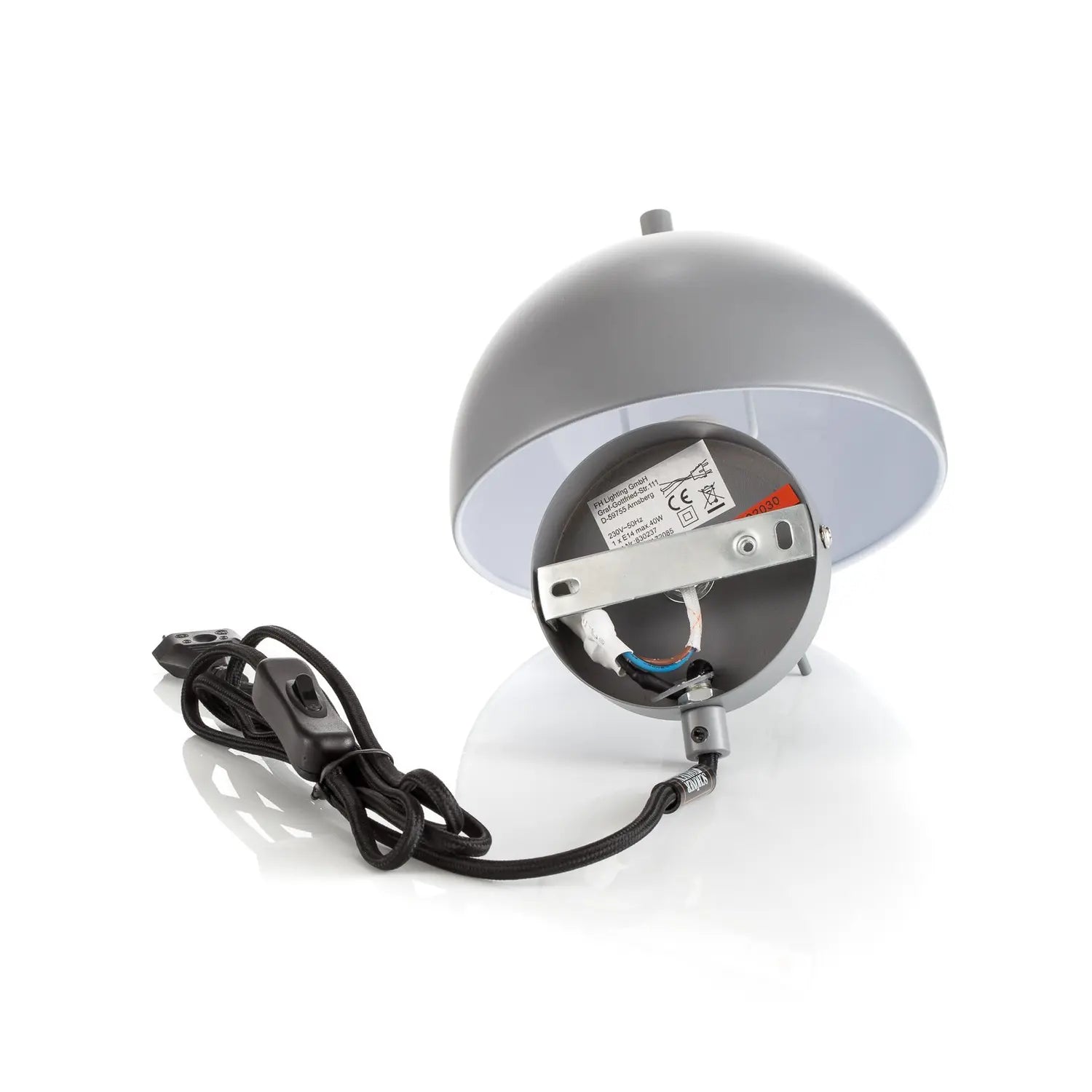 B-Ware Schöner Wohnen Wandleuchte Leuchte Kia Grau Kippbar Metallschirm Schalter E14 - 4052231302374