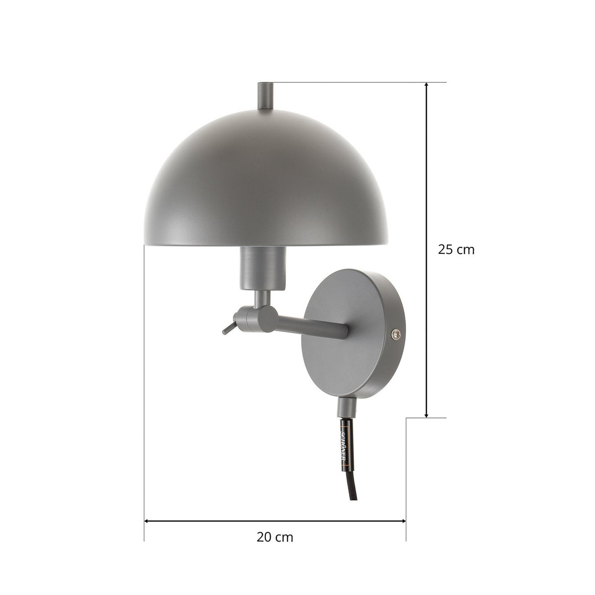 Schöner Wohnen Wandleuchte Leuchte Kia grau kippbar Metallschirm Schalter E14 - 4052231302374