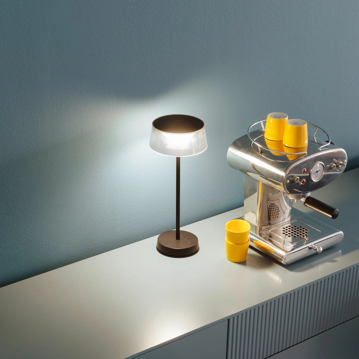 Schöner Wohnen Tischleuchte Lampe LED Akku Torre Schwarz Dimmer USB Außen Innen - 4052231503870