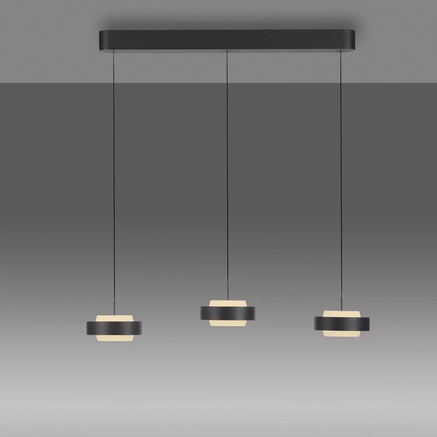 B-Ware Schöner Wohnen Pendelleuchte Hängeleuchte Led Elmo Schwarz Glas Eisen Esszimmer - 4043689019365