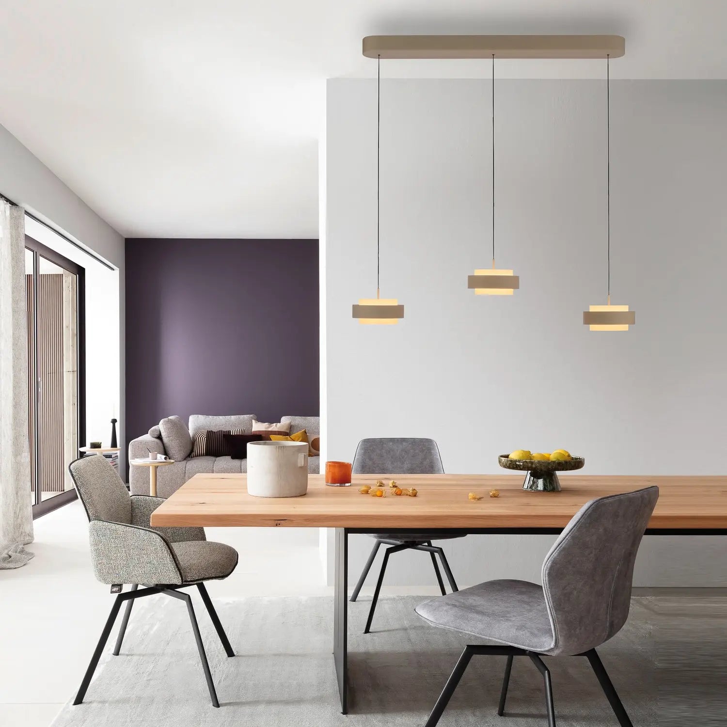 B-Ware Schöner Wohnen Hängelampe Pendelleuchte Led Lampe Elmo Beige Sandbrise Glas - 4043689019372