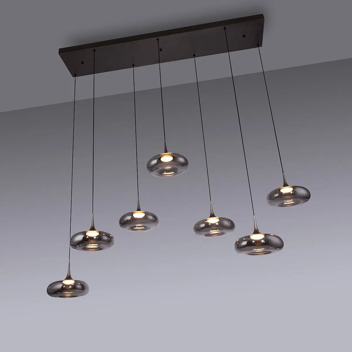B-Ware Schöner Wohnen Pendelleuchte Hängelampe Led Posh Rauchglas Dimmbar 7 Flammig - 4043689018429